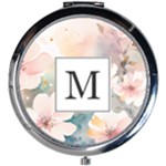 Personalized Initial Flower Mini Round Mirror Mini Round Mirror