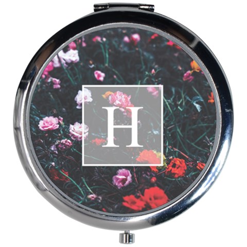 Personalized Initial Flower Mini Round Mirror Mini Round Mirror from ArtsNow.com