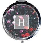 Personalized Initial Flower Mini Round Mirror Mini Round Mirror