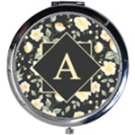 Personalized Initial Flower Mini Round Mirror Mini Round Mirror