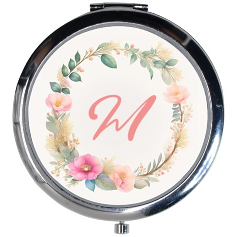 Personalized Initial Flower Mini Round Mirror Mini Round Mirror from ArtsNow.com