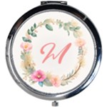 Personalized Initial Flower Mini Round Mirror Mini Round Mirror