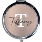 Personalized Gold Brushed Metal Initial Name Mini Round Mirror Mini Round Mirror