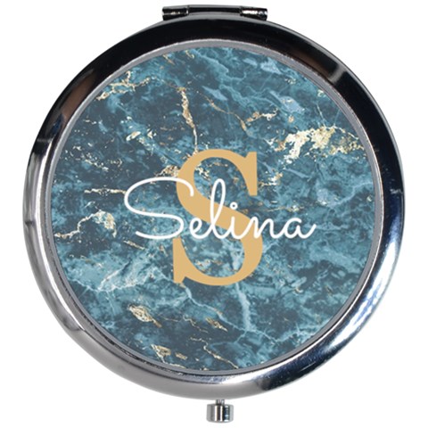 Personalized Initial Name Marble Mini Round Mirror Mini Round Mirror from ArtsNow.com