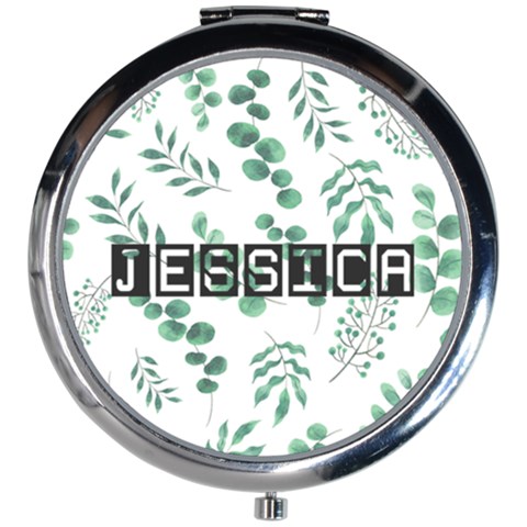 Personalized Greenery Name Mini Round Mirror Mini Round Mirror from ArtsNow.com