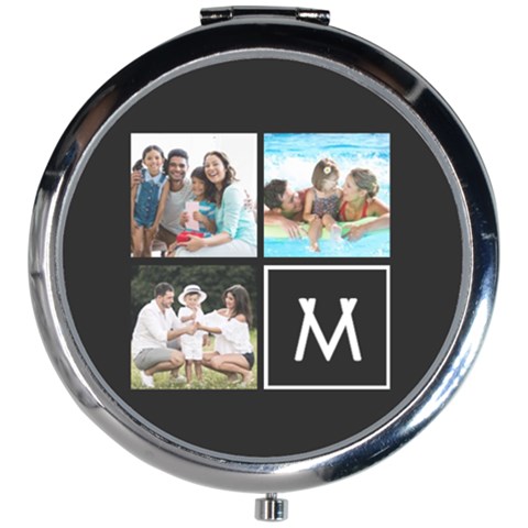 Personalized Photo Initial Mini Round Mirror Mini Round Mirror from ArtsNow.com