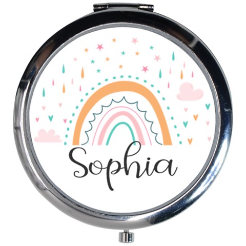 Personalized Rainbow Name Mini Round Mirror Mini Round Mirror from ArtsNow.com