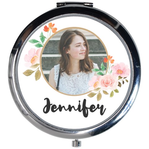 Personalized Photo Name Mini Round Mirror Mini Round Mirror from ArtsNow.com