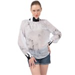 37 ErickSays High Neck Long Sleeve Chiffon Top