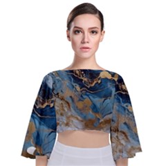 Tie Back Butterfly Sleeve Chiffon Top 