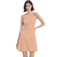 Cocktail Party Halter Sleeveless Dress With Pockets 