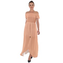 Off Shoulder Open Front Chiffon Dress 