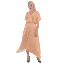 Cross Front Sharkbite Hem Maxi Dress 