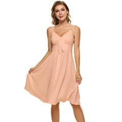 Sleeveless Tie Front Chiffon Dress 