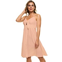 Sleeveless Tie Front Chiffon Dress 