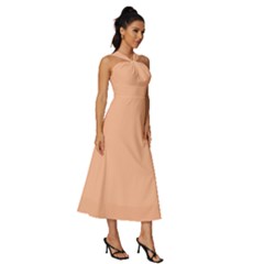 Sleeveless Cross Front Cocktail Midi Chiffon Dress 