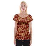 Vintage Dragon Chinese Red Amber Cap Sleeve Top