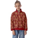 Vintage Dragon Chinese Red Amber Kids  Half Zip Hoodie