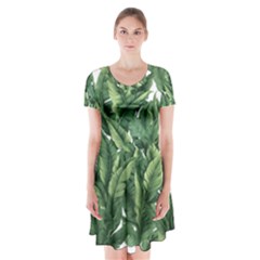 Tropical leaves Short Sleeve V