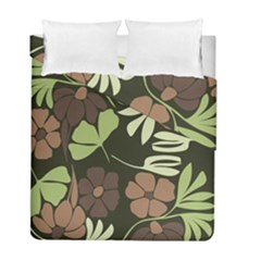 Flowers Leaves Plant Botanical Boho Bohemian Minimalist Nature Duvet Cover Double Side (Full/ Double Size) from ArtsNow.com