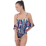 Skyscrapers City Usa Drape Piece Swimsuit