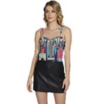 Skyscrapers City Usa Flowy Camisole Tie Up Top