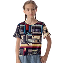 Kids  Cuff Sleeve Scrunch Bottom T-Shirt 