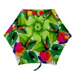 Watercolor Flowers Leaves Foliage Nature Floral Spring Mini Folding Umbrellas