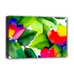 Watercolor Flowers Leaves Foliage Nature Floral Spring Deluxe Canvas 18  x 12  (Stretched)