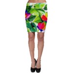 Watercolor Flowers Leaves Foliage Nature Floral Spring Bodycon Skirt