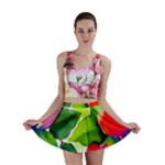 Watercolor Flowers Leaves Foliage Nature Floral Spring Mini Skirt