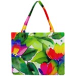 Watercolor Flowers Leaves Foliage Nature Floral Spring Mini Tote Bag