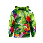 Watercolor Flowers Leaves Foliage Nature Floral Spring Kids  Zipper Hoodie