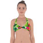 Watercolor Flowers Leaves Foliage Nature Floral Spring Halter Neck Bikini Top