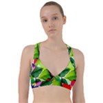 Watercolor Flowers Leaves Foliage Nature Floral Spring Sweetheart Sports Bra