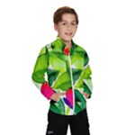 Watercolor Flowers Leaves Foliage Nature Floral Spring Kids  Windbreaker