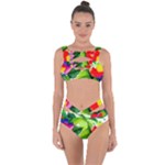 Watercolor Flowers Leaves Foliage Nature Floral Spring Bandaged Up Bikini Set 