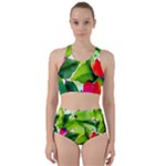 Watercolor Flowers Leaves Foliage Nature Floral Spring Racer Back Bikini Set