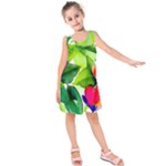 Watercolor Flowers Leaves Foliage Nature Floral Spring Kids  Sleeveless Dress