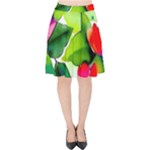 Watercolor Flowers Leaves Foliage Nature Floral Spring Velvet High Waist Skirt