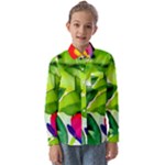 Watercolor Flowers Leaves Foliage Nature Floral Spring Kids  Long Sleeve Shirt