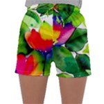 Watercolor Flowers Leaves Foliage Nature Floral Spring Sleepwear Shorts