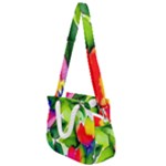 Watercolor Flowers Leaves Foliage Nature Floral Spring Rope Handles Shoulder Strap Bag