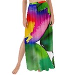 Watercolor Flowers Leaves Foliage Nature Floral Spring Maxi Chiffon Tie-Up Sarong