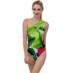 Watercolor Flowers Leaves Foliage Nature Floral Spring To One Side Swimsuit