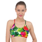 Watercolor Flowers Leaves Foliage Nature Floral Spring Basic Training Sports Bra