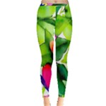 Watercolor Flowers Leaves Foliage Nature Floral Spring Inside Out Leggings