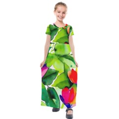 Kids  Short Sleeve Maxi Dress 