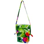 Watercolor Flowers Leaves Foliage Nature Floral Spring Folding Shoulder Bag