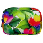 Watercolor Flowers Leaves Foliage Nature Floral Spring Make Up Pouch (Small)